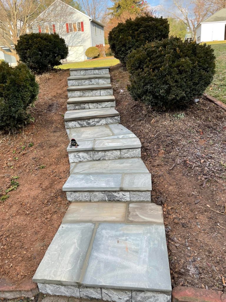 Paver Stairs leading down a hill