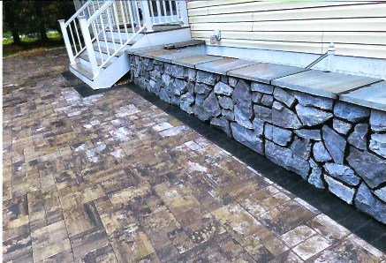 Patio with Pavers and Retaining Wall